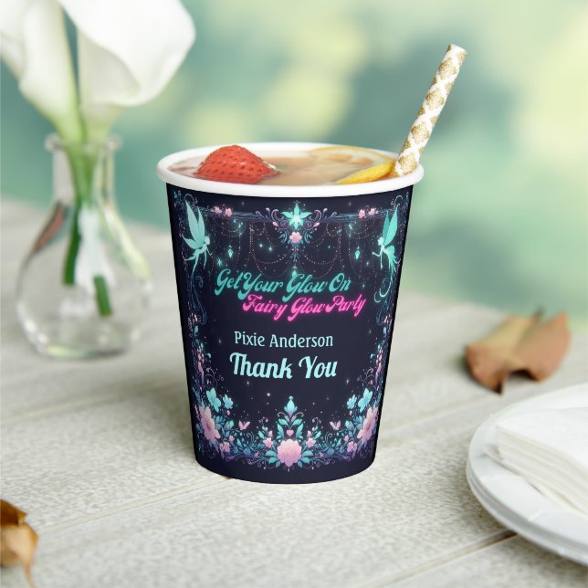 Glow Fairy Party Theme - Fairytale After Dark Paper Cups (Insitu)