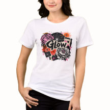 Glow Floral Cosmic CollagedcGraphic T-Shirt 