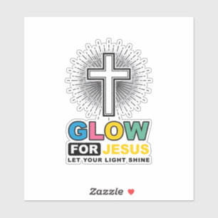 Glow For Jesus Christian Cross Light Shirt Design_