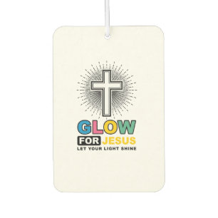 Glow For Jesus Christian Cross Light Shirt Design_ Air Freshener