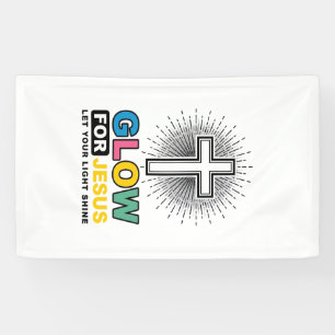 Glow For Jesus Christian Cross Light Shirt Design_ Banner
