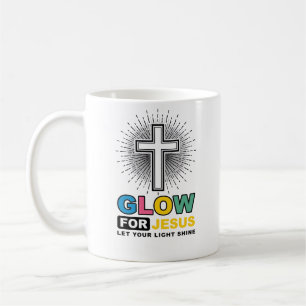 Glow For Jesus Christian Cross Light Shirt Design_ Coffee Mug