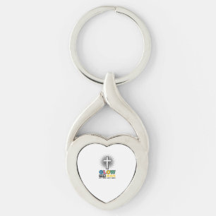 Glow For Jesus Christian Cross Light Shirt Design_ Keychain