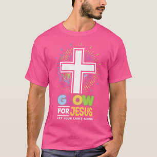 Glow For Jesus Christian Cross Tee Jesus Christ Bi