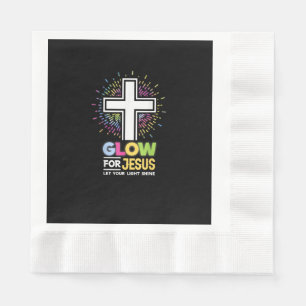 Glow for Jesus Christian Cross Tee Jesus Christ Bi Napkin