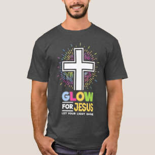 Glow for Jesus Christian Crossee Jesus Christ Bibl T-Shirt