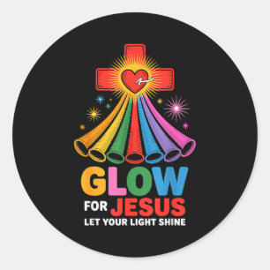 Glow For Jesus Christian Faith  Classic Round Sticker