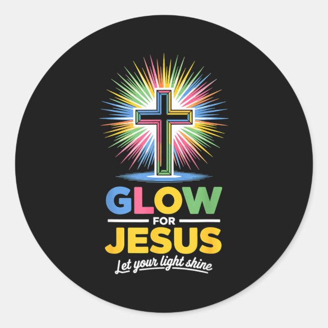 Glow For Jesus Christian Faith  Classic Round Sticker (Front)