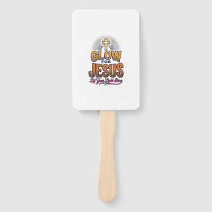 Glow for Jesus Let Your Light Shine Christian Desi Hand Fan