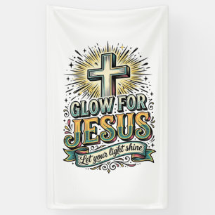 Glow For Jesus Vintage Christian Cross Shirt Banner