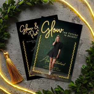 Glow Future is Bright Fun Yellow Neon Graduation