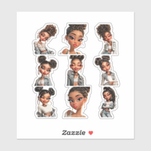 Glow Getter Sticker Pack 9 Fashion Portraits