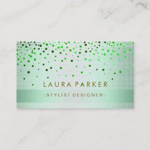 Glow Glitter Gold Confetti Linen Elegant Business Card