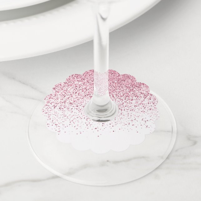 Glow Gradient Pattern 2 Wine Glass Tag (Close Up)