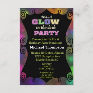 Glow In the Dark Birthday Invitations