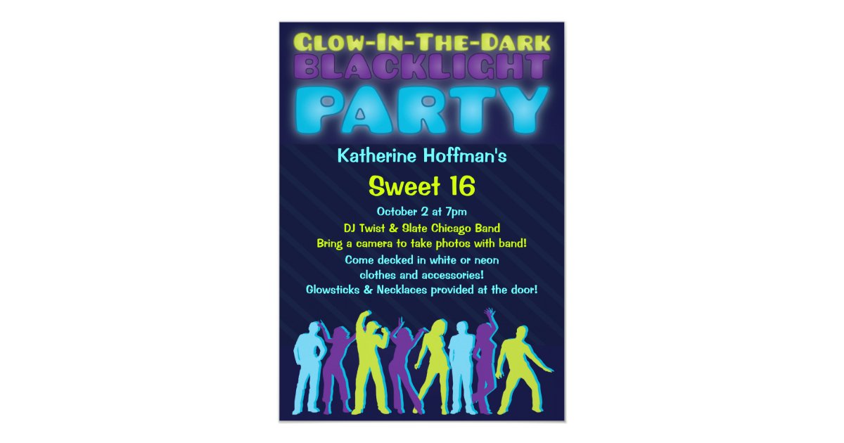 Glow in the Dark Blacklight Party Invitation | Zazzle.ca