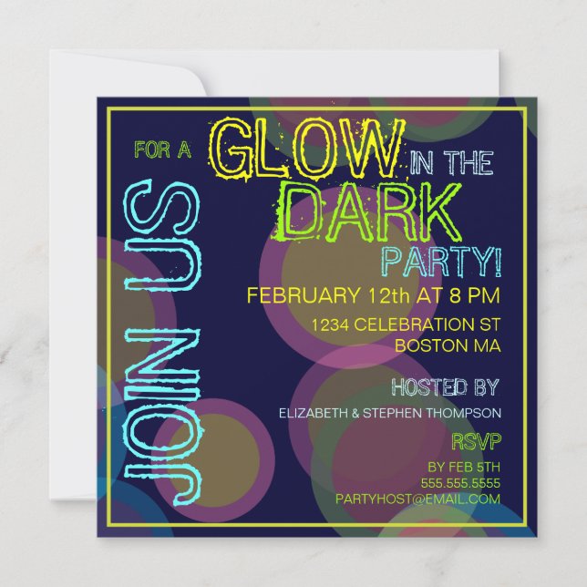 Glow in the Dark Blacklight Party Invitation (Front)