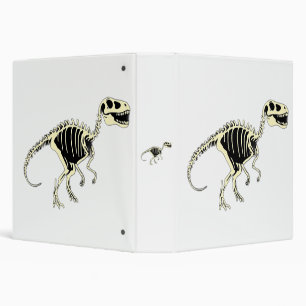 Glow-in-the-Dark Cartoon Dinosaur Skeleton Binder