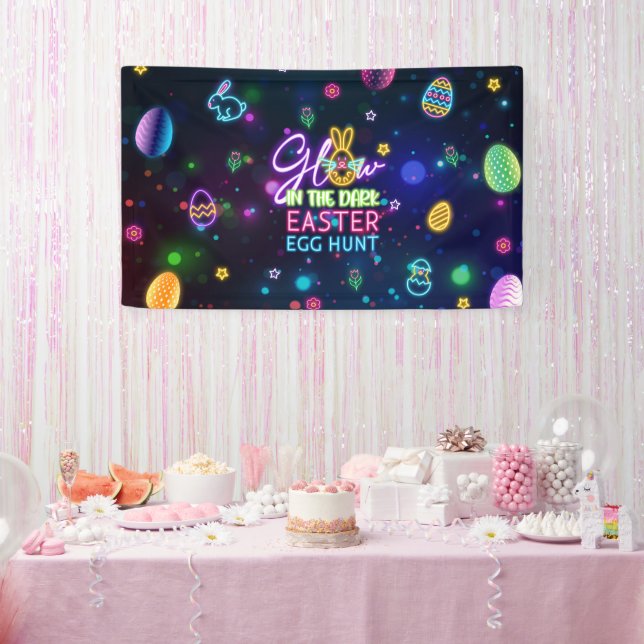 Glow in the Dark Easter Egg Hunt Banner (Party)