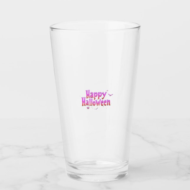 Glow-in-the-Dark Happy Halloween Glass (Front)