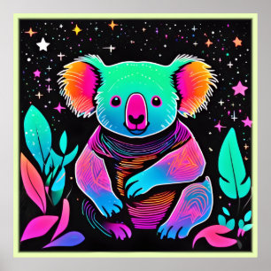 Glow in the Dark Koala Poster