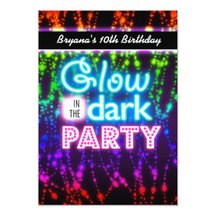 neon party invitations announcements zazzle ca