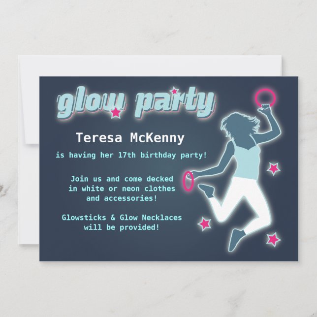 Glow in the Dark Party Invitations (Front)