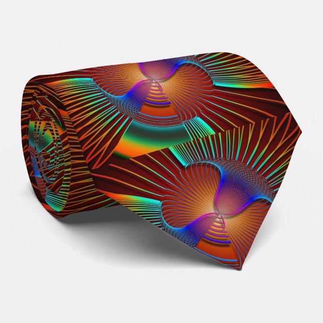 Glow In The Dark Stripes and Swirls Tie (Rolled)