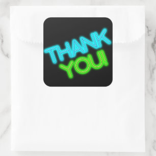 Glow in the Dark Thank You Square Sticker
