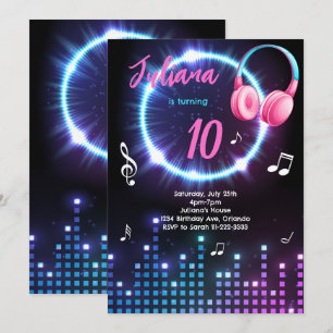 Glow Musical Birthday Party Invitation