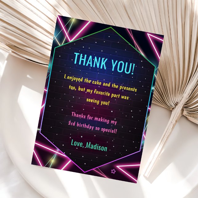Glow Neon Lights Birthday Party Invitation (Creator Uploaded)