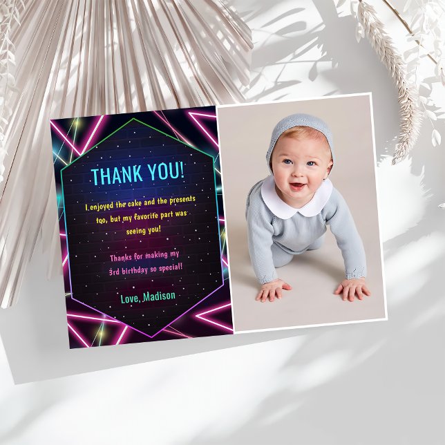 Glow Neon Lights Birthday Party Invitation (Creator Uploaded)