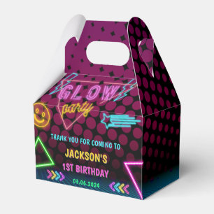 Glow Neon Lights Thank You Birthday Party Favor Box