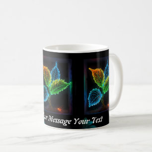 Glow of Gaia: The Neon Leaf Essence Coffee Mug