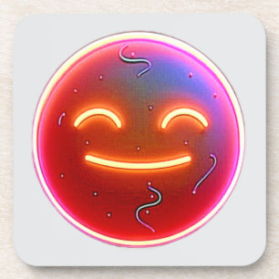 Glow of Joy: Digital Emoticon Coaster