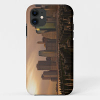 Glow of sunset during stormy skies over East