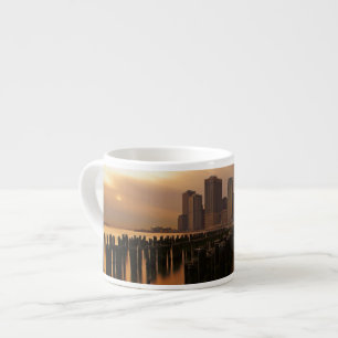Glow of sunset during stormy skies over East Espresso Cup
