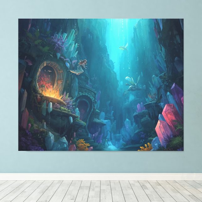 Glow of the Forgotten Depths Canvas Print (Insitu(Wood Floor))