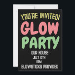 GLOW PARTY BIRTHDAY KIDS CUSTOM INVITATIONS<br><div class="desc">GLOW PARTY CUSTOM INVITATIONS</div>