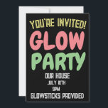 GLOW PARTY BIRTHDAY KIDS CUSTOM INVITATIONS<br><div class="desc">GLOW PARTY CUSTOM INVITATIONS</div>