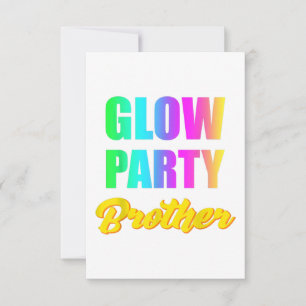 Glow Party Brother Retro 80s Birthday Gift RSVP Card