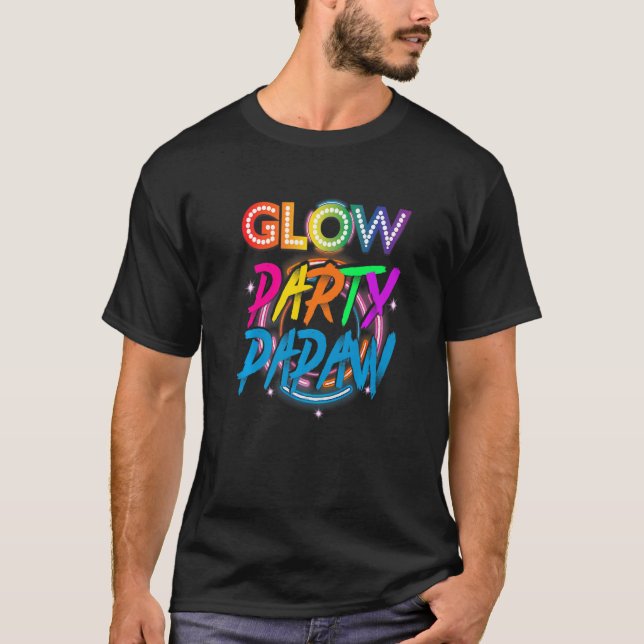 Glow Party Papaw  Paint Splatter Effect Glow Party T-Shirt (Front)