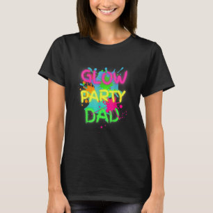 Glow Party Squad Dad Paint Splatter Glow Party Mat T-Shirt