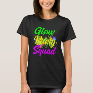Glow Party Squad Paint Splatter Effect Glow Party  T-Shirt