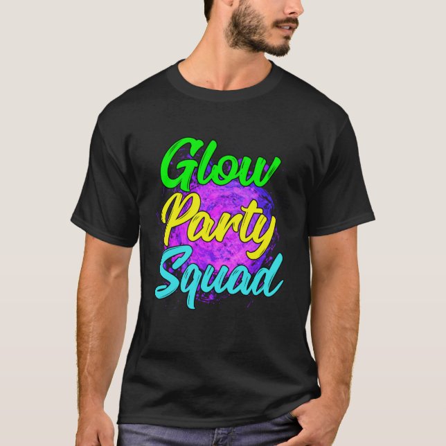 Glow Party Squad Party  Cute Paint Splatter Tee (Front)