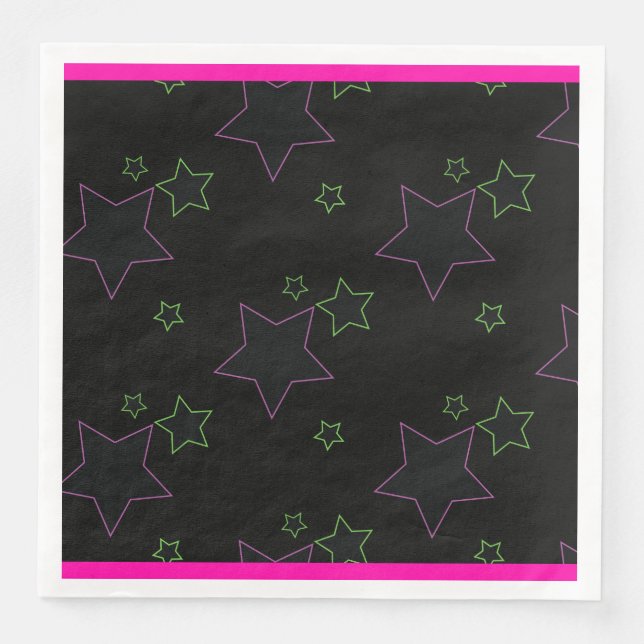 Glow Party Stars Napkin (Front)