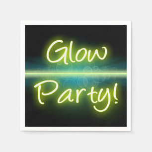 Glow Party, Yellow/Green Blacklight Napkin