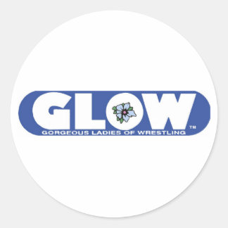 GLOW Pin Blue Logo Classic Round Sticker
