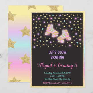 Glow Roller Skating Invitation, Roller Skating Invitation