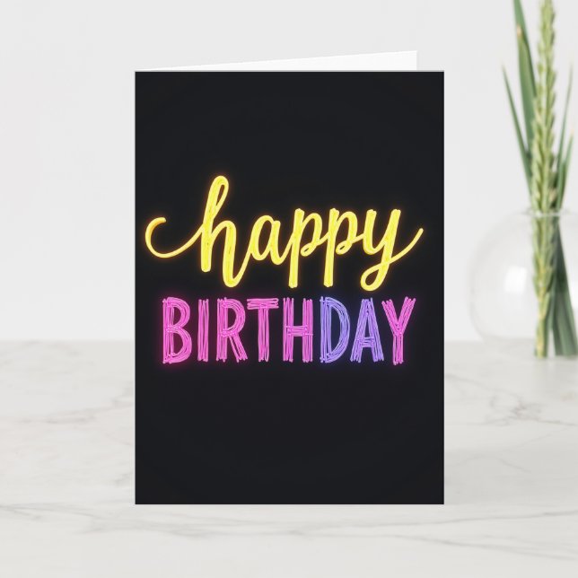 Glow Script Birthday Card (Front)
